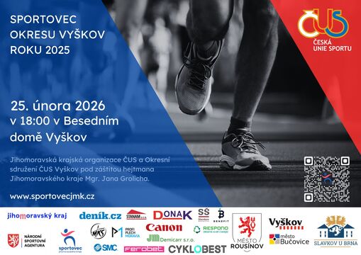 Slavnostní vyhlášení ankety Sportovec roku 2025 okresu Vyškov Slavnostní vyhlášení ankety Sportovec roku 2025 okresu Vyškov